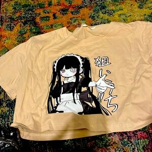 A my crop top in the colour tan and black extra large